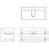 Mexen Rivel meuble de salle de bain sous-vasque 90 cm avec plateau, 2 tiroirs, rainurés, chêne - 91A20-09047-2-BFFC81