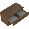 Mexen Rivel meuble de salle de bain sous lavabo 90 cm avec plateau, 2 tiroirs, rainuré, noyer - 91A20-09047-2-BFFC86