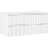 Mexen Rivel meuble de salle de bain sous lavabo 100 cm avec plateau, 2 tiroirs, rainuré, blanc mat - 91A20-10047-2-BFFC01
