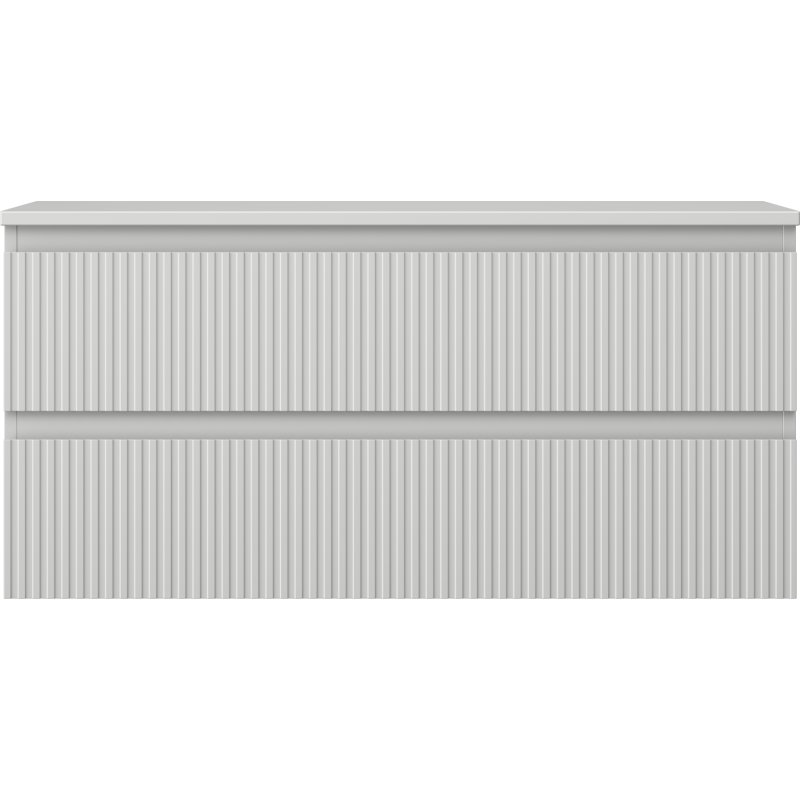 Mexen Rivel meuble de salle de bain sous-lavabo 100 cm avec dessus, 2 tiroirs, rainuré, gris mat - 91A20-10047-2-BFFC62