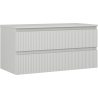 Mexen Rivel armoire de salle de bains sous lavabo 100 cm avec plateau, 2 tiroirs, rainurée, gris mat - 91A20-10047-2-BFFC62