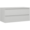 Mexen Rivel meuble de salle de bain sous-lavabo 100 cm avec dessus, 2 tiroirs, rainuré, gris mat - 91A20-10047-2-BFFC62