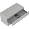 Mexen Rivel armoire de salle de bains sous lavabo 100 cm avec plateau, 2 tiroirs, rainurée, gris mat - 91A20-10047-2-BFFC62
