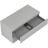 Mexen Rivel meuble de salle de bain sous-lavabo 100 cm avec dessus, 2 tiroirs, rainuré, gris mat - 91A20-10047-2-BFFC62