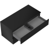 Mexen Rivel meuble de salle de bain sous-lavabo 100 cm avec plateau, 2 tiroirs, rainuré, noir mat - 91A20-10047-2-BFFC71