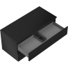 Mexen Rivel meuble de salle de bains sous-vasque 100 cm avec plateau, 2 tiroirs, rainuré, noir mat - 91A20-10047-2-BFFC71