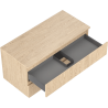 Mexen Rivel meuble de salle de bain sous-lavabo 100 cm avec plateau, 2 tiroirs, rainuré, chêne - 91A20-10047-2-BFFC81
