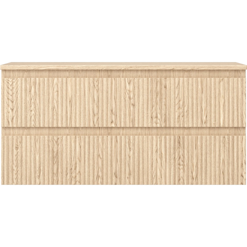 Mexen Rivel meuble de salle de bain sous-vasque 100 cm avec plan, 2 tiroirs, rainuré, chêne - 91A20-10047-2-BFFC81