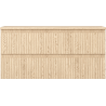 Mexen Rivel meuble de salle de bain sous-lavabo 100 cm avec plateau, 2 tiroirs, rainuré, chêne - 91A20-10047-2-BFFC81