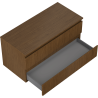 Mexen Rivel meuble de salle de bain sous lavabo 100 cm avec plateau, 2 tiroirs, rainuré, noyer - 91A20-10047-2-BFFC86