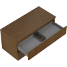 Mexen Rivel meuble de salle de bain sous lavabo 100 cm avec plateau, 2 tiroirs, rainuré, noyer - 91A20-10047-2-BFFC86