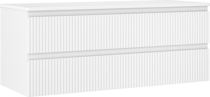Mexen Rivel meuble de salle de bain sous-lavabo 120 cm avec plateau, 2 tiroirs, rainuré, blanc mat - 91A20-12047-2-BFFC01