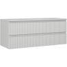 Mexen Rivel armoire de salle de bain sous lavabo 120 cm avec plateau, 2 tiroirs, rainurée, gris mat - 91A20-12047-2-BFFC62