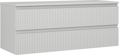 Mexen Rivel meuble sous-lavabo 120 cm avec plan, 2 tiroirs, rainuré, gris mat - 91A20-12047-2-BFFC62