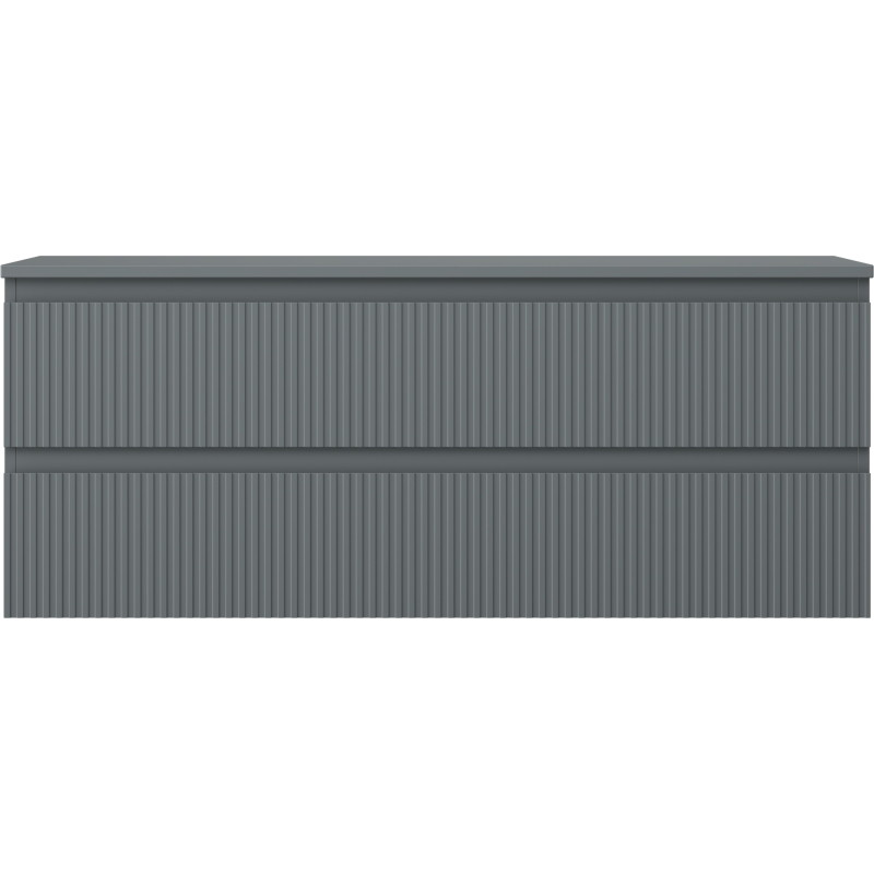 Mexen Rivel meuble sous-lavabo de salle de bain 120 cm avec plateau, 2 tiroirs, rainuré, graphite mat - 91A20-12047-2-BFFC66