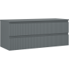 Mexen Rivel meuble de salle de bain sous-lavabo 120 cm avec plan, 2 tiroirs, rainuré, graphite mat - 91A20-12047-2-BFFC66
