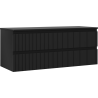 Mexen Rivel meuble sous-lavabo de salle de bain 120 cm avec plan, 2 tiroirs, rainuré, noir mat - 91A20-12047-2-BFFC71