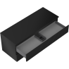 Mexen Rivel meuble de salle de bain sous lavabo 120 cm avec plateau, 2 tiroirs, rainuré, noir mat - 91A20-12047-2-BFFC71