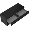 Mexen Rivel meuble de salle de bain sous-vasque 120 cm avec plateau, 2 tiroirs, rainuré, noir mat - 91A20-12047-2-BFFC71