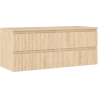 Mexen Rivel meuble de salle de bain sous-vasque 120 cm avec plateau, 2 tiroirs, rainuré, chêne - 91A20-12047-2-BFFC81
