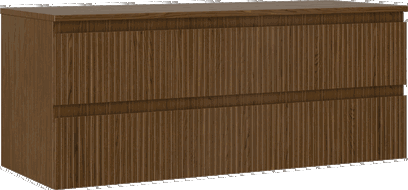 Mexen Rivel meuble de salle de bain sous lavabo 120 cm avec plan, 2 tiroirs, rainuré, noyer - 91A20-12047-2-BFFC86
