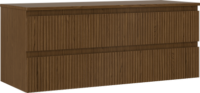 Mexen Rivel meuble de salle de bain sous lavabo 120 cm avec plateau, 2 tiroirs, rainuré, noyer - 91A20-12047-2-BFFC86