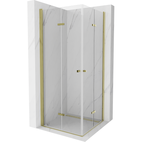 Mexen Lima Double cabine de douche pliante 80 x 80 cm, transparent, or - 856-080-080-50-00-02