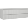 Mexen Rivel meuble de salle de bain sous vasque 140 cm avec plateau, 2 tiroirs, rainuré, gris mat - 91A20-14047-2-BFFC62