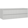 Mexen Rivel meuble de salle de bains sous-lavabo 140 cm avec plateau, 2 tiroirs, rainuré, gris mat - 91A20-14047-2-BFFC62