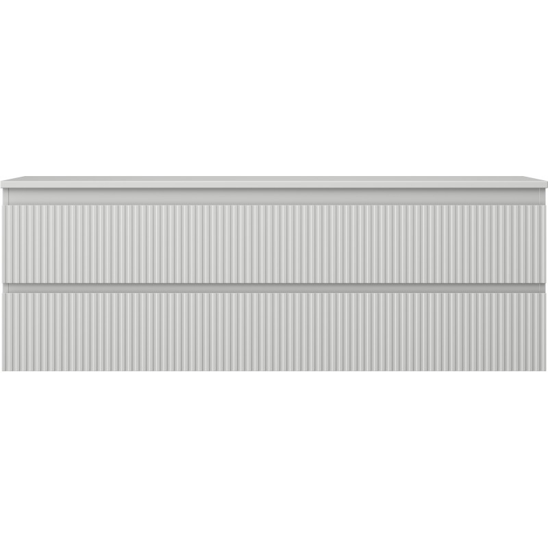 Mexen Rivel meuble de salle de bains sous lavabo 140 cm avec plan, 2 tiroirs, rainuré, gris mat - 91A20-14047-2-BFFC62