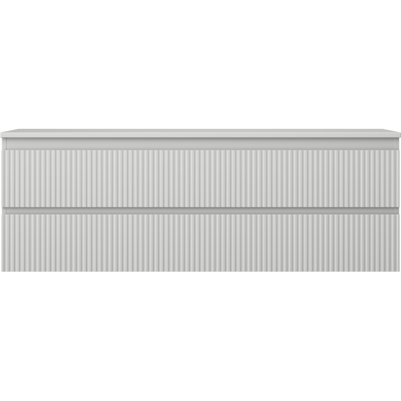 Mexen Rivel meuble de salle de bains sous-lavabo 140 cm avec plateau, 2 tiroirs, rainuré, gris mat - 91A20-14047-2-BFFC62