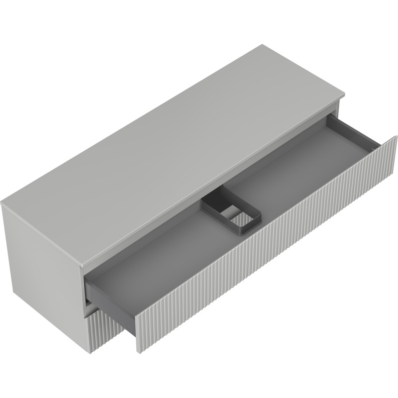Mexen Rivel meuble de salle de bains sous lavabo 140 cm avec plan, 2 tiroirs, rainuré, gris mat - 91A20-14047-2-BFFC62