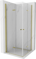 Mexen Lima Duo cabine de douche pliante 100 x 100 cm, transparent, dorée - 856-100-100-50-00-02
