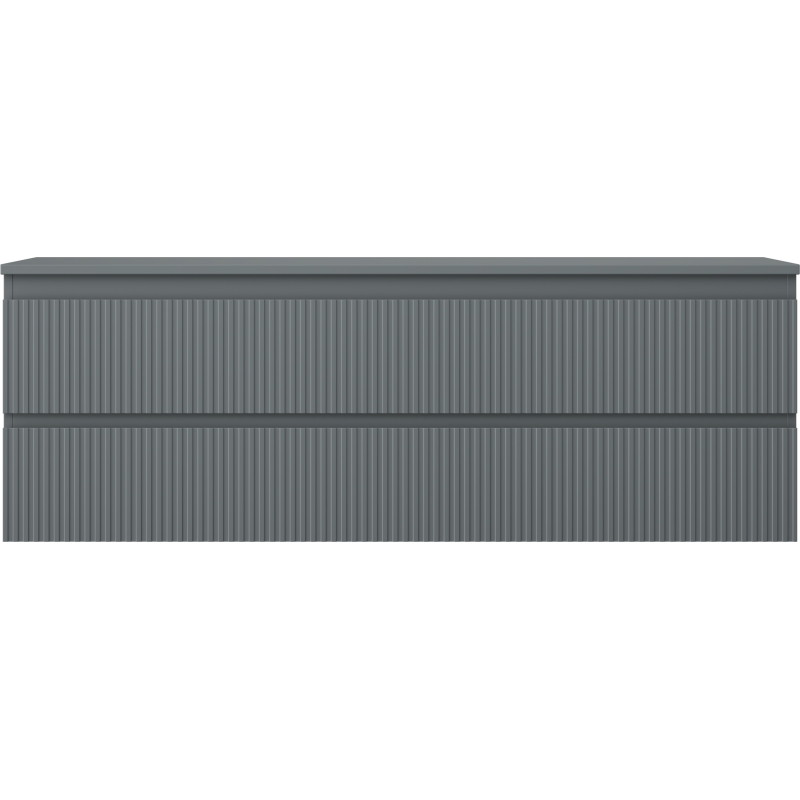 Mexen Rivel meuble de salle de bains sous vasque 140 cm avec plateau, 2 tiroirs, rainuré, graphite mat - 91A20-14047-2-BFFC66