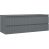 Mexen Rivel meuble de salle de bain sous-vasque 140 cm avec plateau, 2 tiroirs, rainuré, graphite mat - 91A20-14047-2-BFFC66
