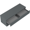 Mexen Rivel meuble de salle de bain sous-vasque 140 cm avec plateau, 2 tiroirs, rainuré, graphite mat - 91A20-14047-2-BFFC66