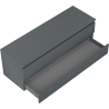 Mexen Rivel meuble de salle de bain sous-vasque 140 cm avec plateau, 2 tiroirs, rainuré, graphite mat - 91A20-14047-2-BFFC66