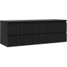 Mexen Rivel meuble de salle de bain sous-lavabo 140 cm avec plateau, 2 tiroirs, rainuré, noir mat - 91A20-14047-2-BFFC71