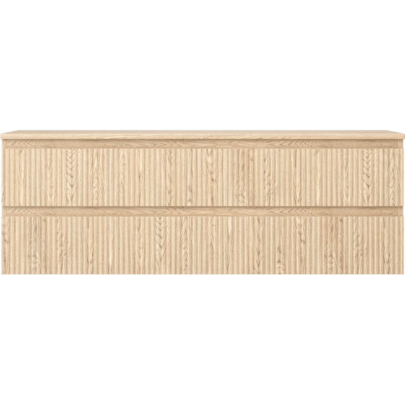 Mexen Rivel meuble de salle de bains sous-lavabo 140 cm avec plateau, 2 tiroirs, rainuré, chêne - 91A20-14047-2-BFFC81