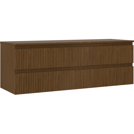 Mexen Rivel meuble de salle de bains sous-lavabo 140 cm avec plateau, 2 tiroirs, rainuré, noyer - 91A20-14047-2-BFFC86