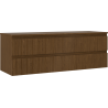 Mexen Rivel meuble de salle de bains sous-lavabo 140 cm avec plateau, 2 tiroirs, rainuré, noyer - 91A20-14047-2-BFFC86
