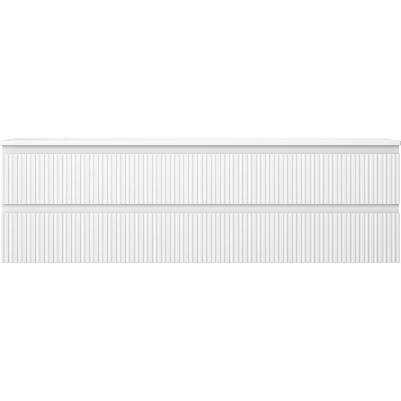 Mexen Rivel meuble sous-lavabo 160 cm avec plateau, 2 tiroirs, rainuré, blanc mat - 91A20-16047-2-BFFC01