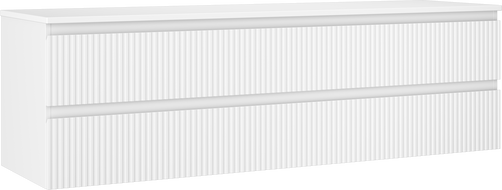 Mexen Rivel armoire de salle de bain sous lavabo 160 cm avec plateau, 2 tiroirs, rainurée, blanc mat - 91A20-16047-2-BFFC01