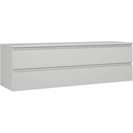Mexen Rivel armoire de salle de bain sous lavabo 160 cm avec plateau, 2 tiroirs, rainuré, gris mat - 91A20-16047-2-BFFC62
