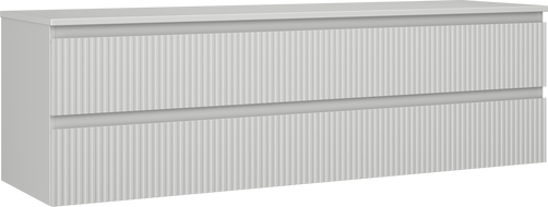 Mexen Rivel armoire de salle de bain sous lavabo 160 cm avec plateau, 2 tiroirs, rainuré, gris mat - 91A20-16047-2-BFFC62