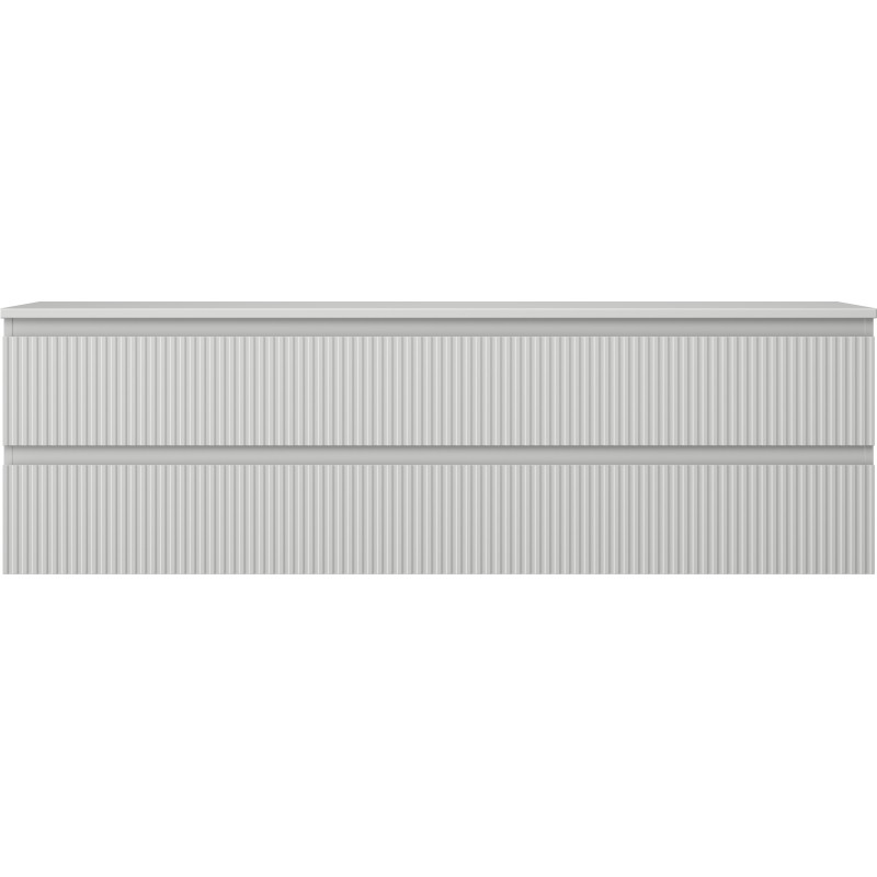 Mexen Rivel armoire de salle de bain sous lavabo 160 cm avec plateau, 2 tiroirs, rainurée, gris mat - 91A20-16047-2-BFFC62