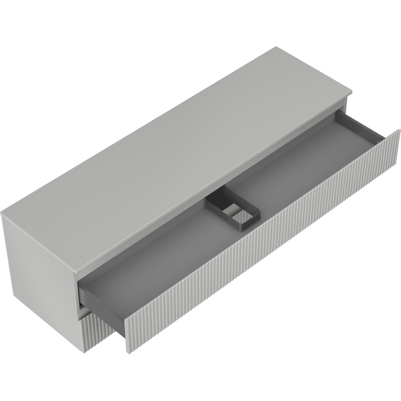 Mexen Rivel armoire de salle de bain sous lavabo 160 cm avec plateau, 2 tiroirs, rainurée, gris mat - 91A20-16047-2-BFFC62