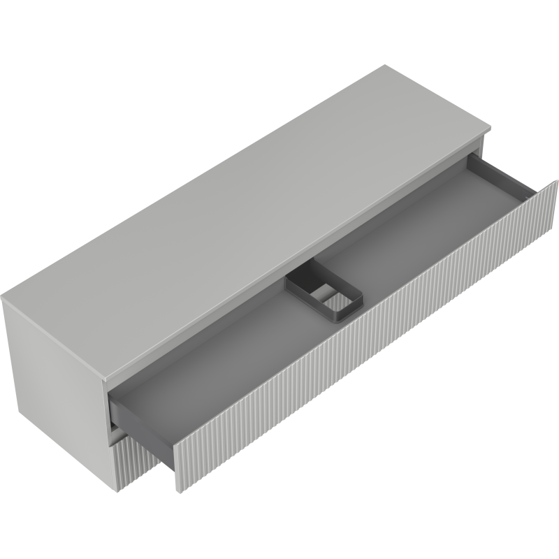 Mexen Rivel meuble de salle de bain sous lavabo 160 cm avec plateau, 2 tiroirs, rainuré, gris mat - 91A20-16047-2-BFFC62