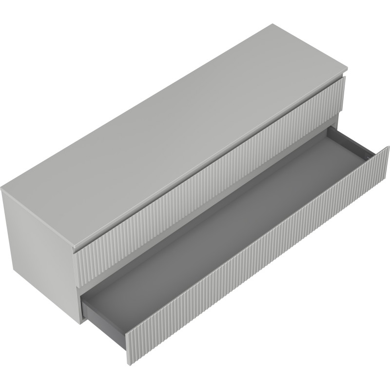 Mexen Rivel armoire de salle de bain sous lavabo 160 cm avec plateau, 2 tiroirs, rainurée, gris mat - 91A20-16047-2-BFFC62