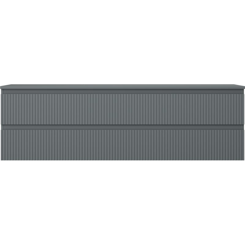 Mexen Rivel meuble de salle de bain sous-lavabo 160 cm avec plateau, 2 tiroirs, rainuré, graphite mat - 91A20-16047-2-BFFC66